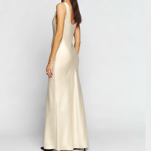 NWT Reformation Cream Satin Dress - Picture 6 of 6